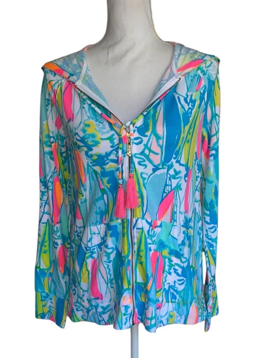 Lilly Pulitzer Tops - LILLY PULITZER MOORING HOODIE Sweatshirt/Jacket “Beach & Bae” MLT color Size XS